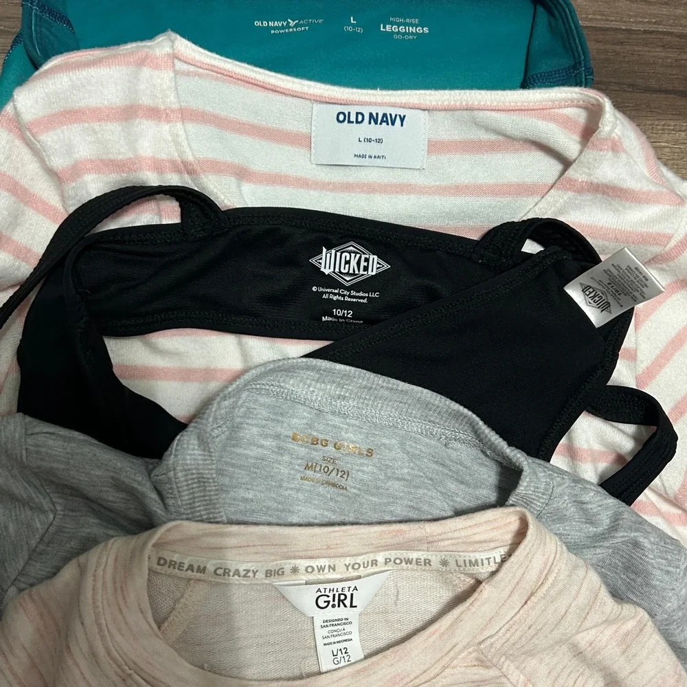 Old Navy Athleta BCBG Girls Size 10-12 Teal Pink Activewear Bundle School Dance